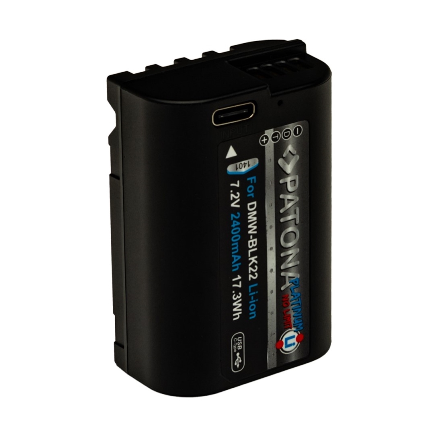 PATONA - Aku Panasonic DMW-BLK22 2400mAh Li-Ion Platinum USB-C nabíjení