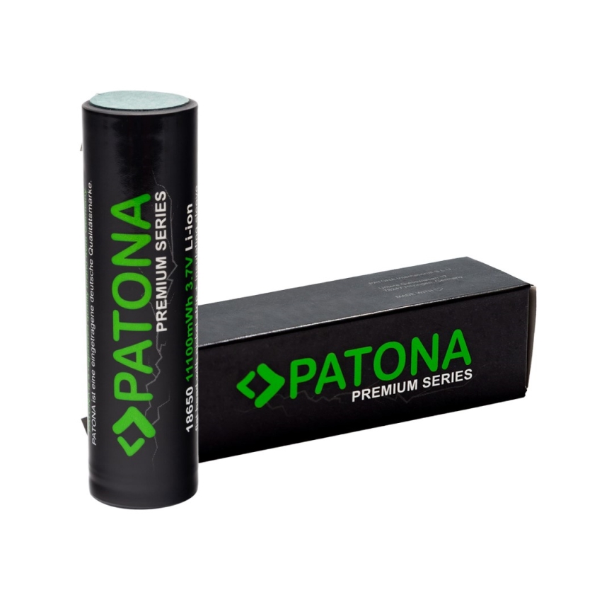 PATONA - Baterie 18650 Li-lon 3000mAh PREMIUM 3,7V s páskovými vývody pro pájení