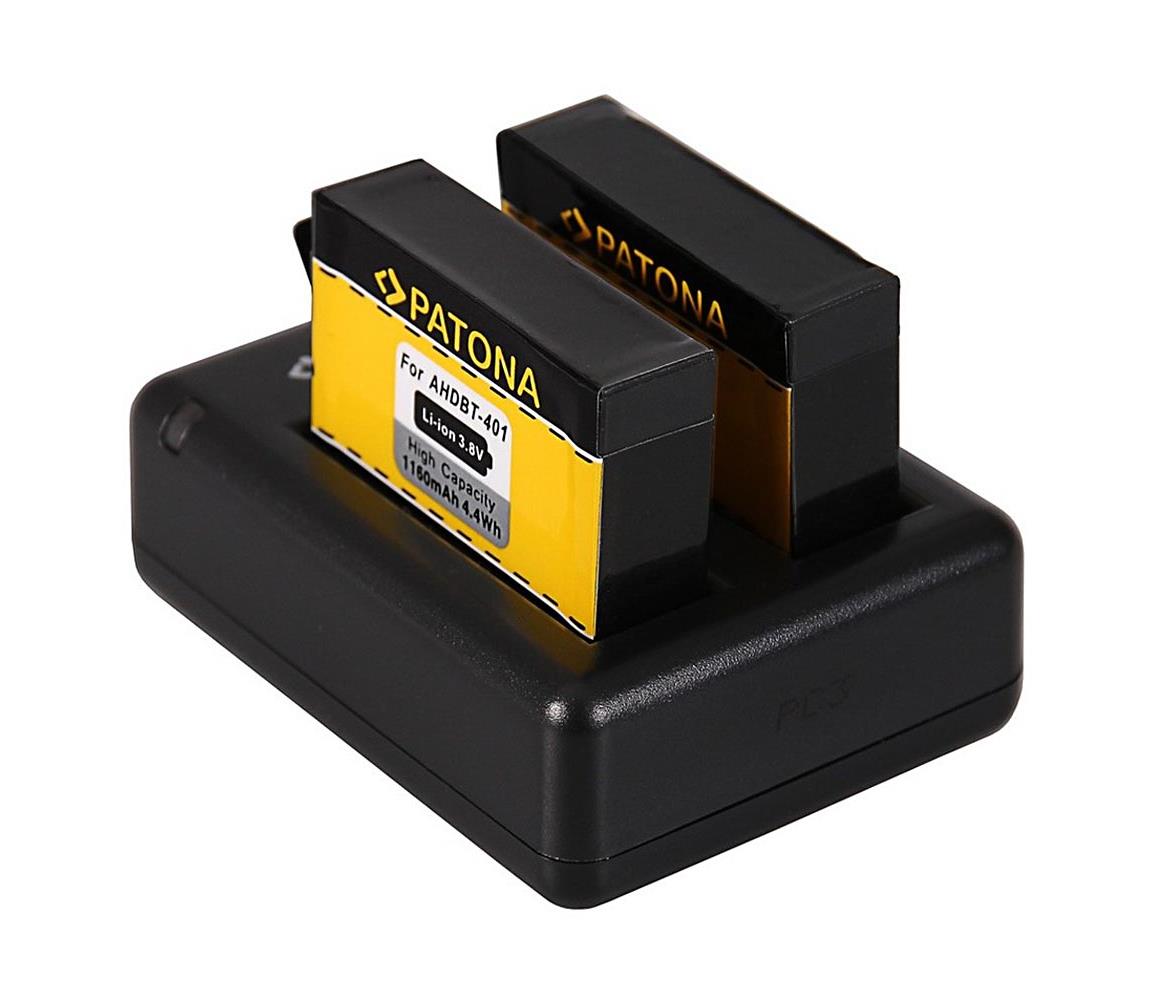 PATONA PATONA - Nabíječka Dual GoPro Hero 4 USB + 2x baterie Aku 1160mAh 