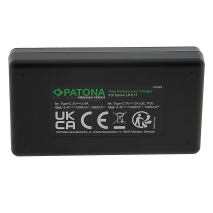 PATONA - Rychlonabíječka Dual Canon LP-E17 + kabel USB-C 0,6m