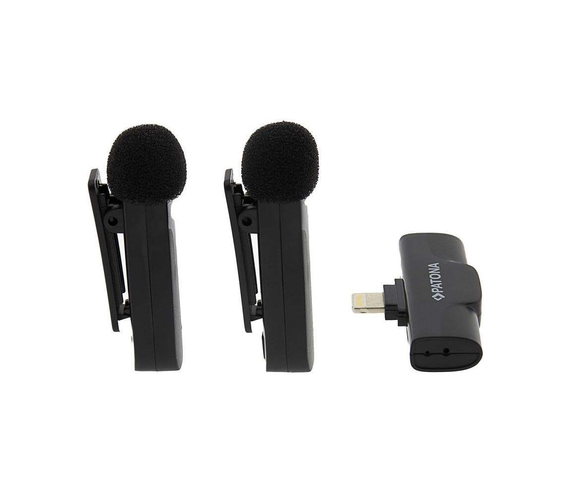 PATONA PATONA - SADA 2x Bezdrátový mikrofon s klipem pro iPhone USB-C 5V 