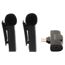 PATONA - SADA 2x Bezdrátový mikrofon s klipem pro Smartphone USB-C 5V