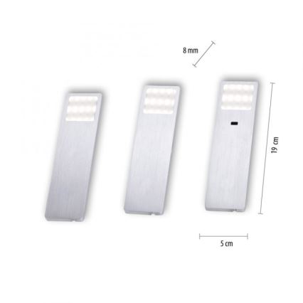 Paul Neuhaus 1120-95-3 - SADA 3x LED Osvětlení nábytku se senzorem HELENA LED/2W/230V
