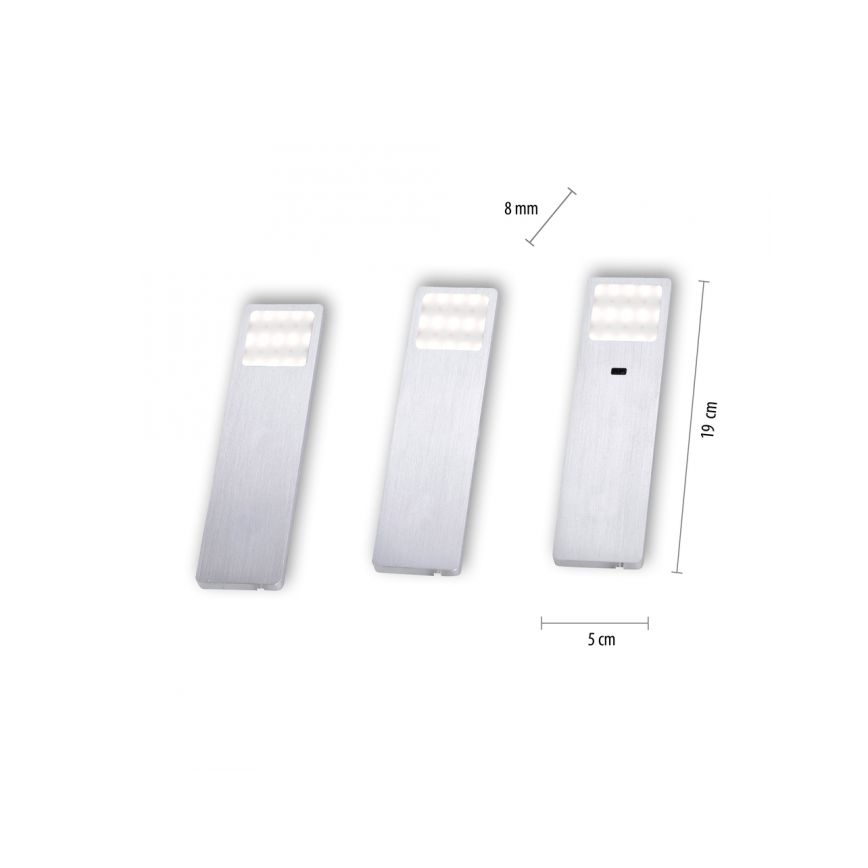 Paul Neuhaus 1120-95-3 - SADA 3x LED Osvětlení nábytku se senzorem HELENA LED/2W/230V
