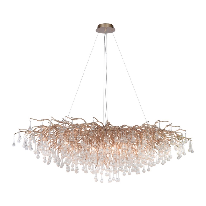 Paul Neuhaus 2031-11 - Lustr na lanku ICICLE 15xG9/40W/230V 75x150 cm mosaz