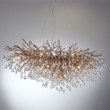 Paul Neuhaus 2031-11 - Lustr na lanku ICICLE 15xG9/40W/230V 75x150 cm mosaz