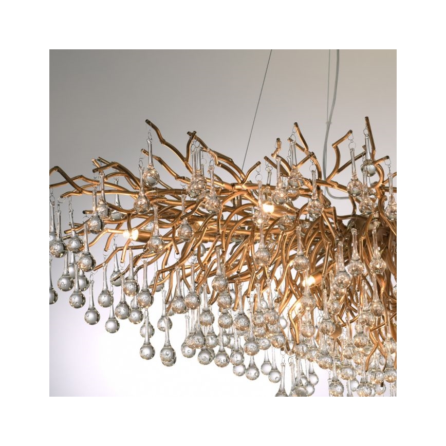 Paul Neuhaus 2031-11 - Lustr na lanku ICICLE 15xG9/40W/230V 75x150 cm mosaz