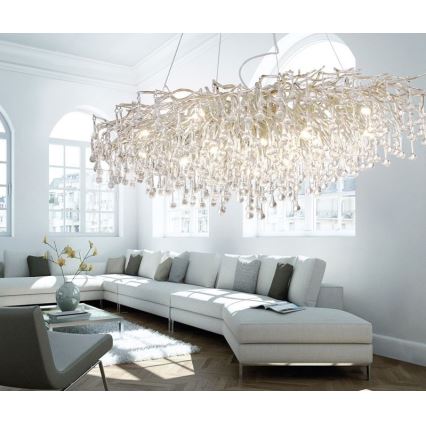 Paul Neuhaus 2031-55 - Lustr na lanku ICICLE 15xG9/40W/230V 75x150 cm lesklý chrom