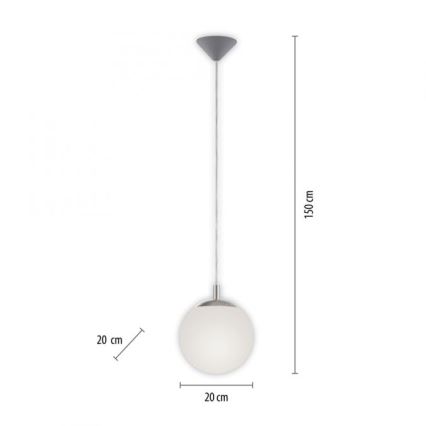 Paul Neuhaus 2072-55 - Lustr na lanku BOLO 1xE27/60W/230V pr. 20 cm