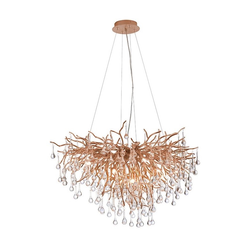 Paul Neuhaus 2192-11 - Lustr na lanku ICICLE 10xG9/40W/230V 50x100 cm mosaz