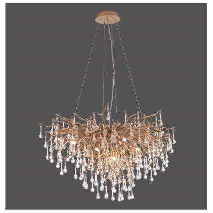 Paul Neuhaus 2192-11 - Lustr na lanku ICICLE 10xG9/40W/230V 50x100 cm mosaz