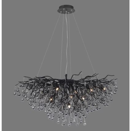 Paul Neuhaus 2192-18 - Lustr na lanku ICICLE 10xG9/40W/230V 50x100 cm černá