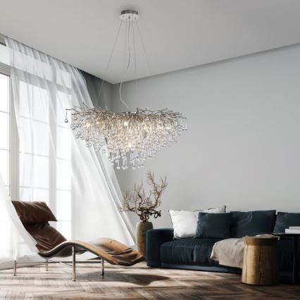 Paul Neuhaus 2192-55 - Lustr na lanku ICICLE 10xG9/40W/230V 50x100 cm lesklý chrom