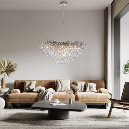 Paul Neuhaus 2192-55 - Lustr na lanku ICICLE 10xG9/40W/230V 50x100 cm lesklý chrom