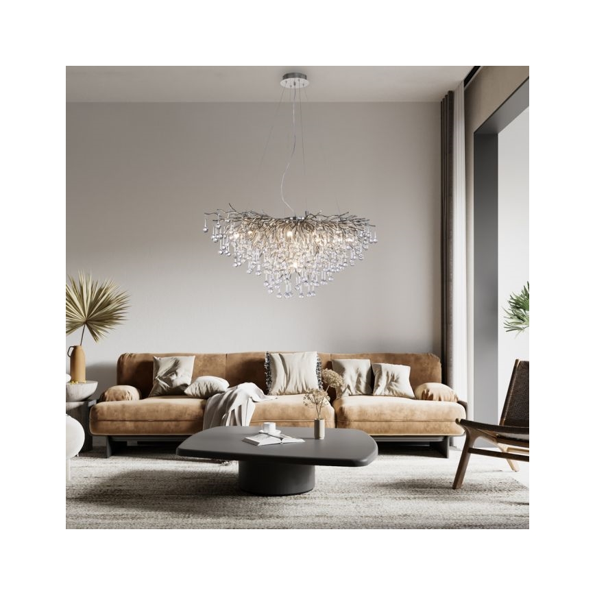 Paul Neuhaus 2192-55 - Lustr na lanku ICICLE 10xG9/40W/230V 50x100 cm lesklý chrom