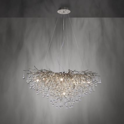 Paul Neuhaus 2192-55 - Lustr na lanku ICICLE 10xG9/40W/230V 50x100 cm lesklý chrom