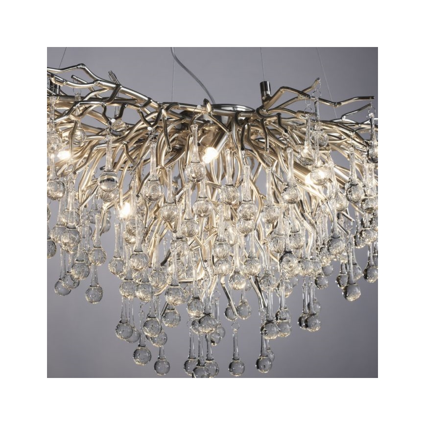Paul Neuhaus 2192-55 - Lustr na lanku ICICLE 10xG9/40W/230V 50x100 cm lesklý chrom