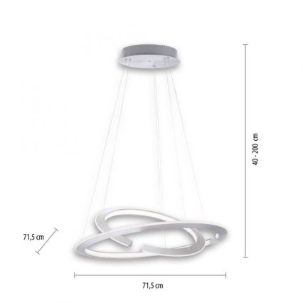 Paul Neuhaus 2491-55 - LED Stmívatelný lustr na lanku ALESSA 2xLED/26W/230V + dálkové ovládání