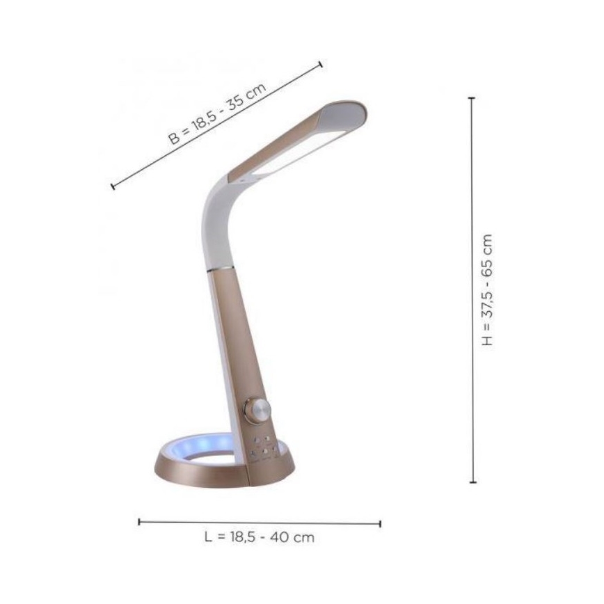 Paul Neuhaus 4591-60 - LED RGB Stmívatelná stolní lampa BILL LED/5,7W/230V 3000-6500K USB + LED/1,6W mosaz