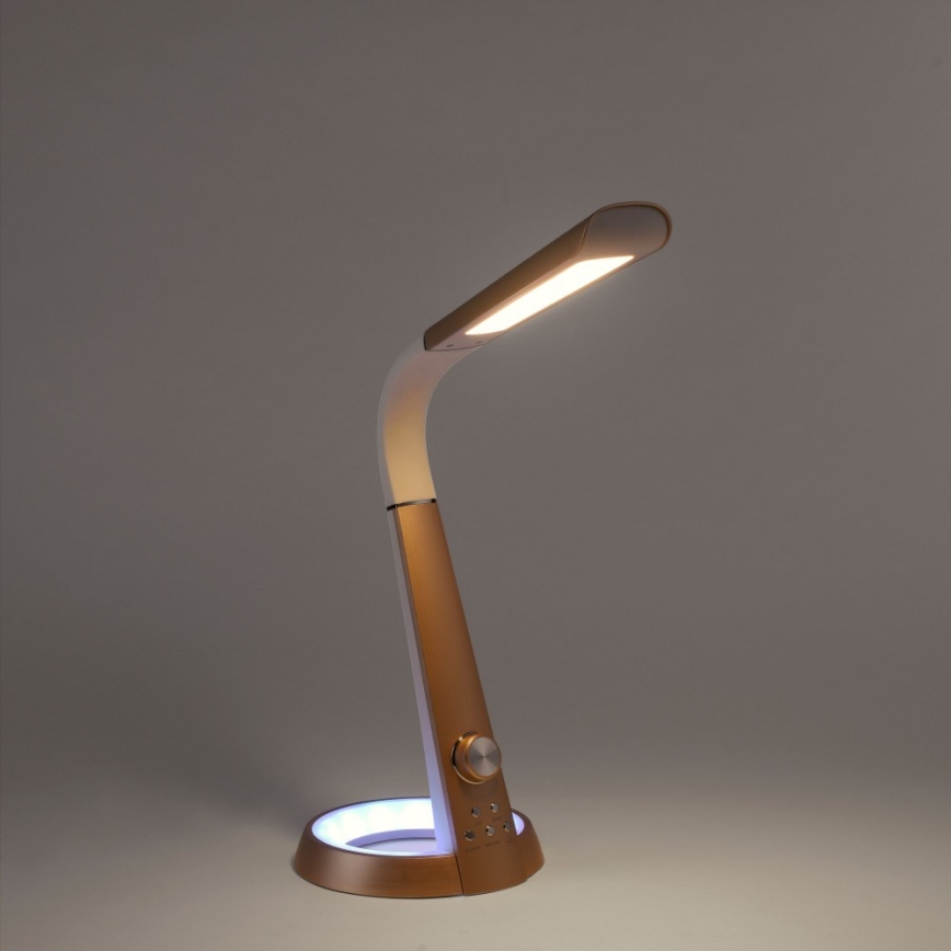 Paul Neuhaus 4591-60 - LED RGB Stmívatelná stolní lampa BILL LED/5,7W/230V 3000-6500K USB + LED/1,6W mosaz