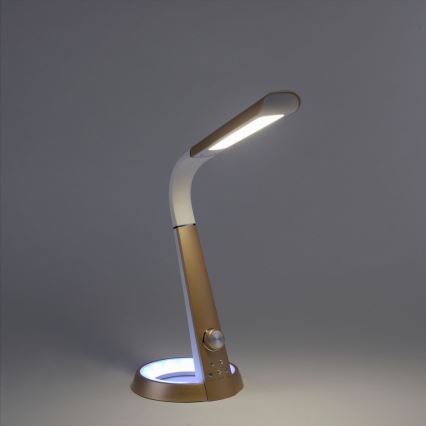 Paul Neuhaus 4591-60 - LED RGB Stmívatelná stolní lampa BILL LED/5,7W/230V 3000-6500K USB + LED/1,6W mosaz