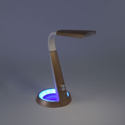 Paul Neuhaus 4591-60 - LED RGB Stmívatelná stolní lampa BILL LED/5,7W/230V 3000-6500K USB + LED/1,6W mosaz