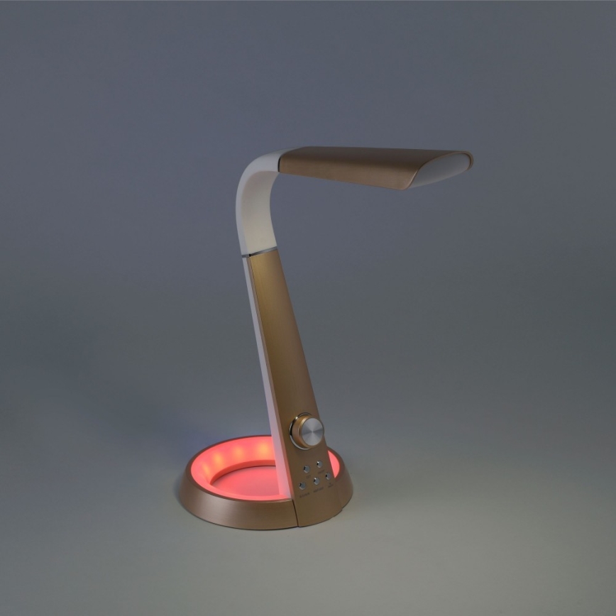 Paul Neuhaus 4591-60 - LED RGB Stmívatelná stolní lampa BILL LED/5,7W/230V 3000-6500K USB + LED/1,6W mosaz