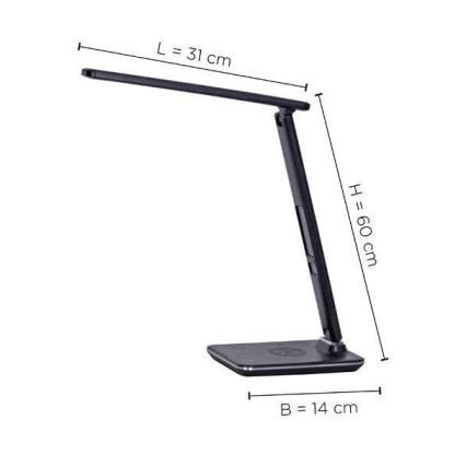Paul Neuhaus 4595-18 - LED Stmívatelná dotyková stolní lampa s bezdrátovým nabíjením ADRIANO LED/5W/230V černá