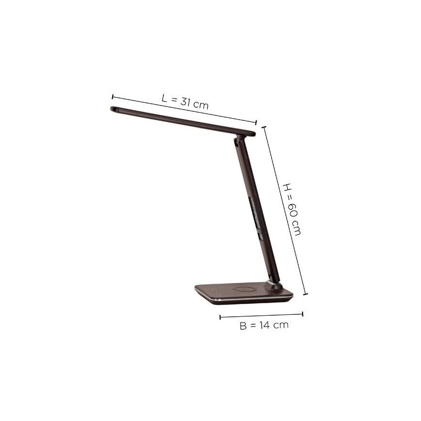 Paul Neuhaus 4595-23 - LED Stmívatelná dotyková stolní lampa s bezdrátovým nabíjením ADRIANO LED/5W/230V hnědá