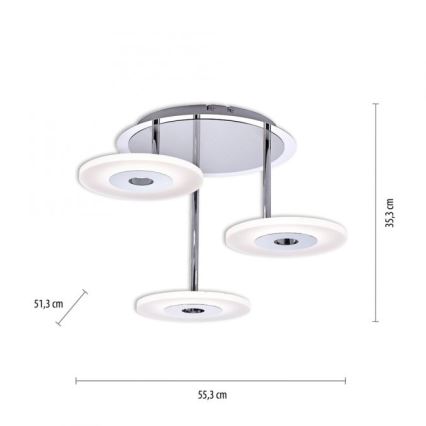 Paul Neuhaus 6446-55 - LED Stmívatelný přisazený lustr ADALI 3xLED/13W/230V