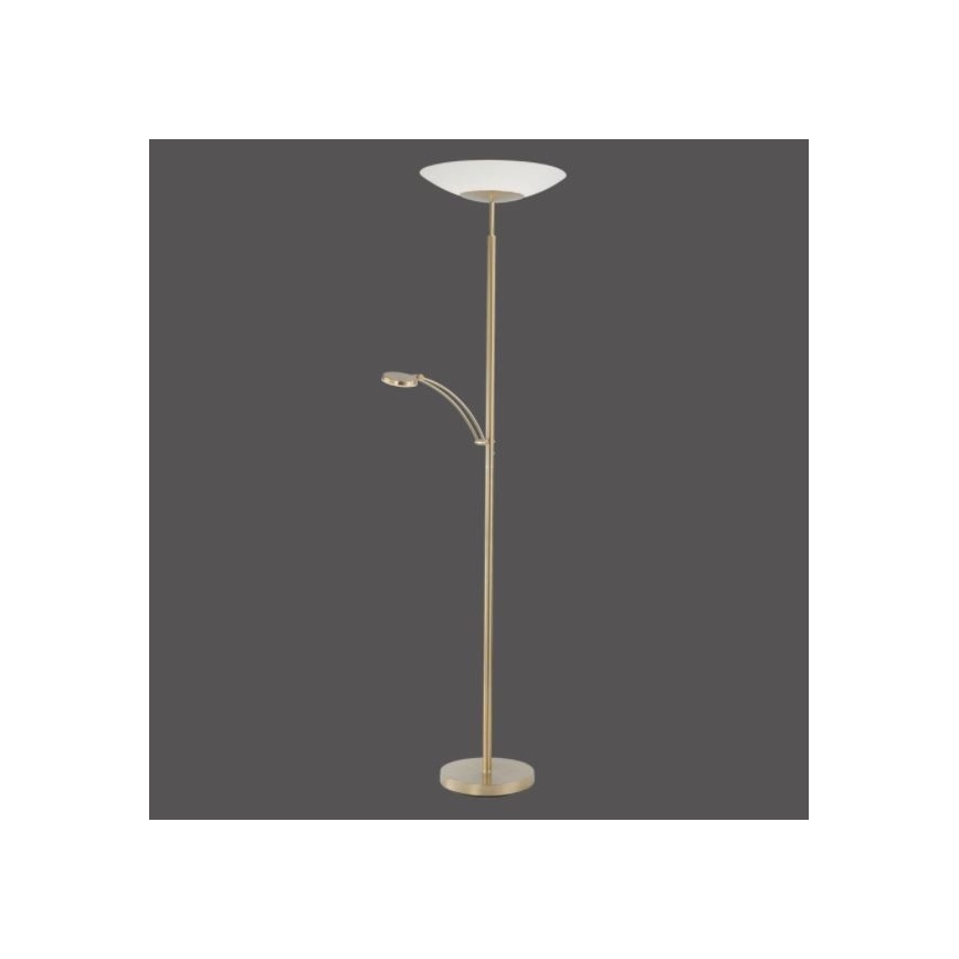 Paul Neuhaus 655-60 - LED Stmívatelná stojací lampa ALFRED 1xLED/28W/230V+1xLED/4W/230V mosaz