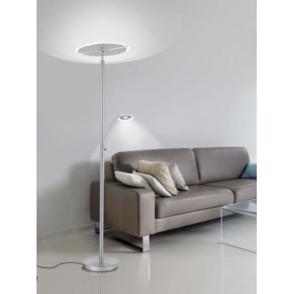 Paul Neuhaus 673-55 - LED Stmívatelná stojací lampa ARTUR 2xLED/21W/230V+1xLED/6W lesklý chrom
