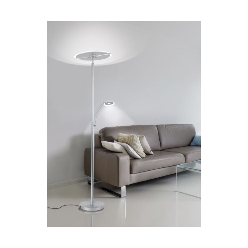 Paul Neuhaus 673-55 - LED Stmívatelná stojací lampa ARTUR 2xLED/21W/230V+1xLED/6W lesklý chrom