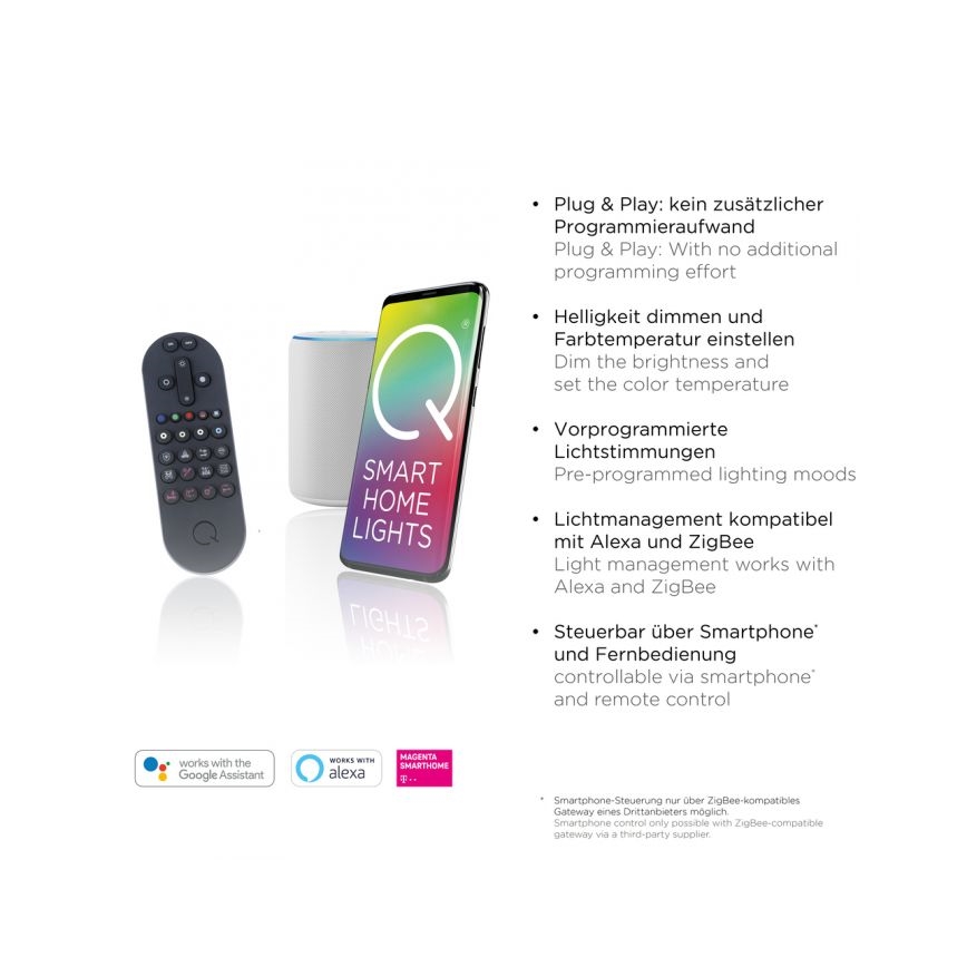 Paul Neuhaus 8007-70 - LED Stmívatelné stropní svítidlo Q-PIATO LED/35W/230V 2700-5000K Wi-Fi + dálkové ovládání
