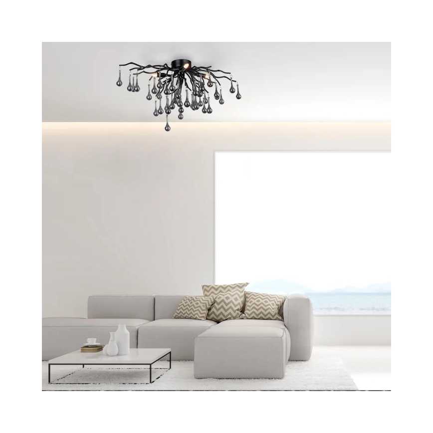 Paul Neuhaus 8090-18 - Přisazený lustr ICICLE 4xG9/40W/230V 30x60 cm černá