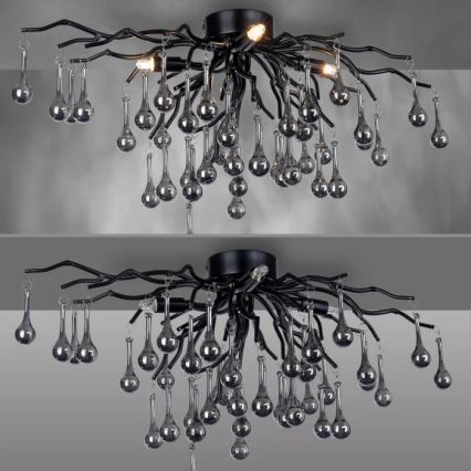 Paul Neuhaus 8090-18 - Přisazený lustr ICICLE 4xG9/40W/230V 30x60 cm černá