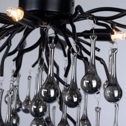 Paul Neuhaus 8090-18 - Přisazený lustr ICICLE 4xG9/40W/230V 30x60 cm černá