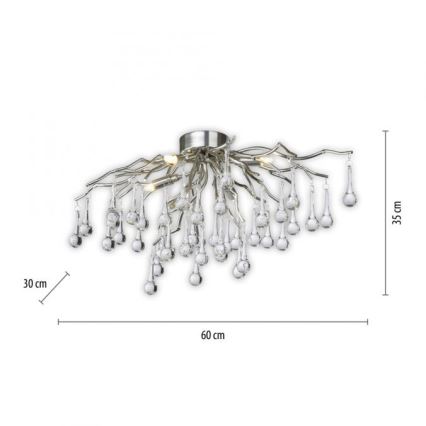 Paul Neuhaus 8090-55 - Přisazený lustr ICICLE 4xG9/40W/230V 30x60 cm lesklý chrom