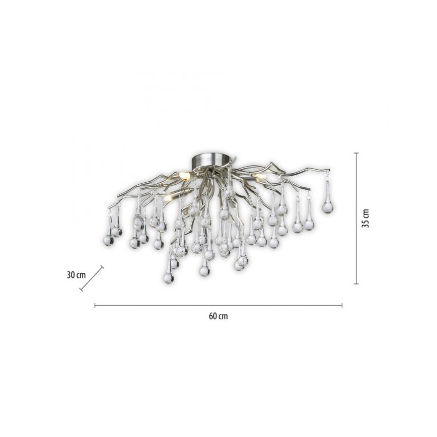 Paul Neuhaus 8090-55 - Přisazený lustr ICICLE 4xG9/40W/230V 30x60 cm lesklý chrom