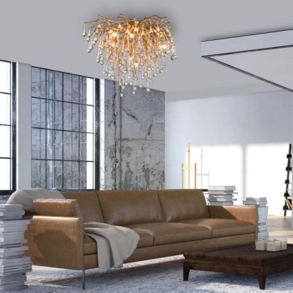 Paul Neuhaus 8091-11 - Přisazený lustr ICICLE 9xG9/40W/230V pr. 50 cm mosaz