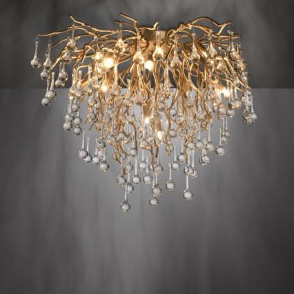 Paul Neuhaus 8091-11 - Přisazený lustr ICICLE 9xG9/40W/230V pr. 50 cm mosaz