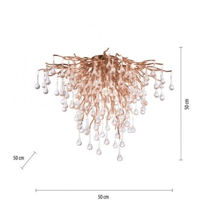 Paul Neuhaus 8091-11 - Přisazený lustr ICICLE 9xG9/40W/230V pr. 50 cm mosaz