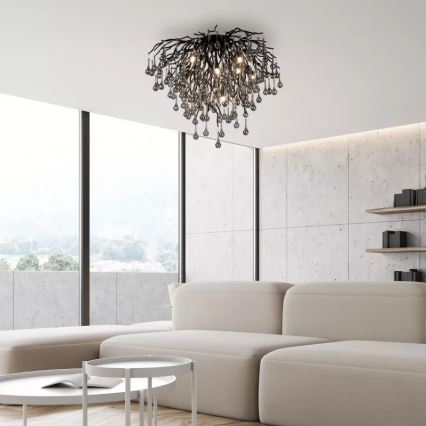 Paul Neuhaus 8091-18 - Přisazený lustr ICICLE 9xG9/40W/230V pr. 50 cm černá