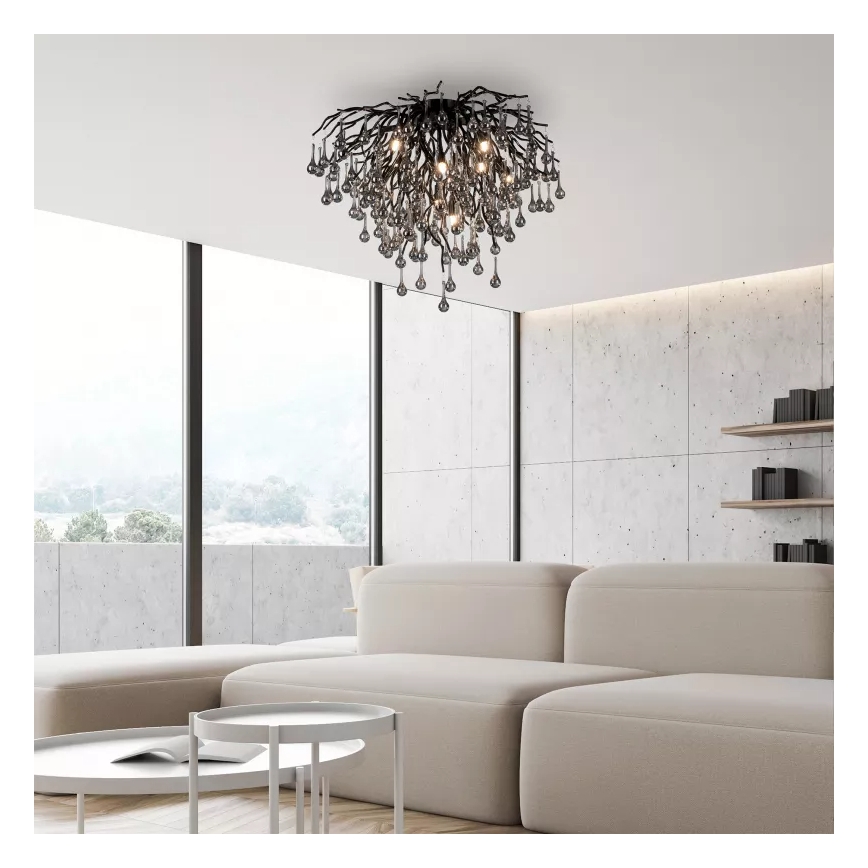 Paul Neuhaus 8091-18 - Přisazený lustr ICICLE 9xG9/40W/230V pr. 50 cm černá