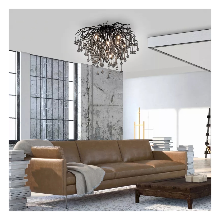 Paul Neuhaus 8091-18 - Přisazený lustr ICICLE 9xG9/40W/230V pr. 50 cm černá