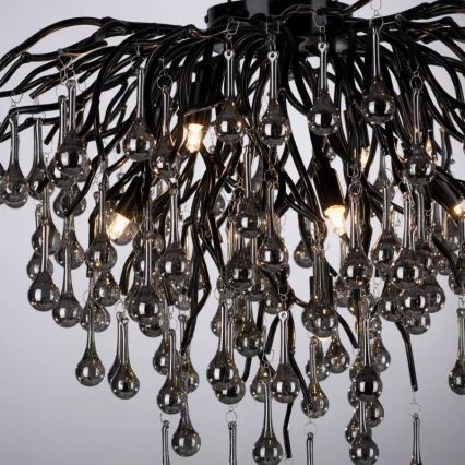 Paul Neuhaus 8091-18 - Přisazený lustr ICICLE 9xG9/40W/230V pr. 50 cm černá