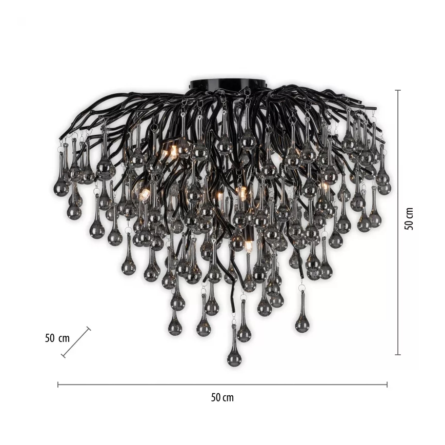 Paul Neuhaus 8091-18 - Přisazený lustr ICICLE 9xG9/40W/230V pr. 50 cm černá