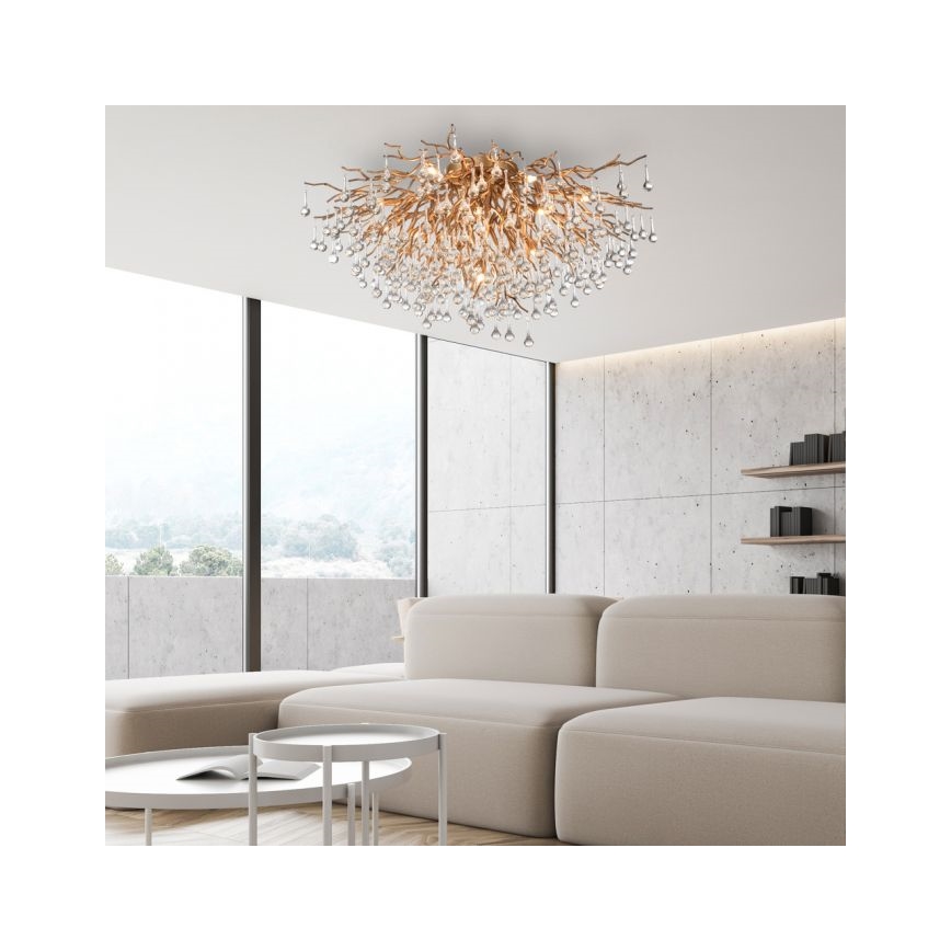 Paul Neuhaus 8092-11 - Přisazený lustr ICICLE 14xG9/40W/230V pr. 100 cm mosaz