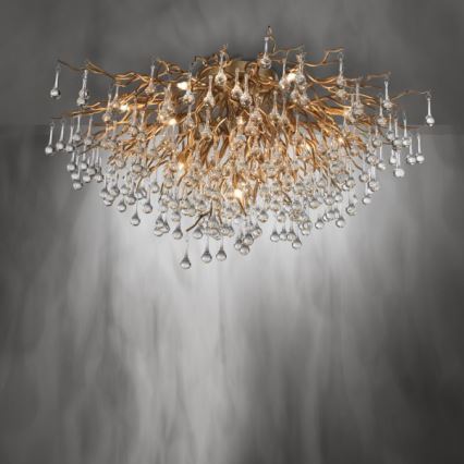 Paul Neuhaus 8092-11 - Přisazený lustr ICICLE 14xG9/40W/230V pr. 100 cm mosaz