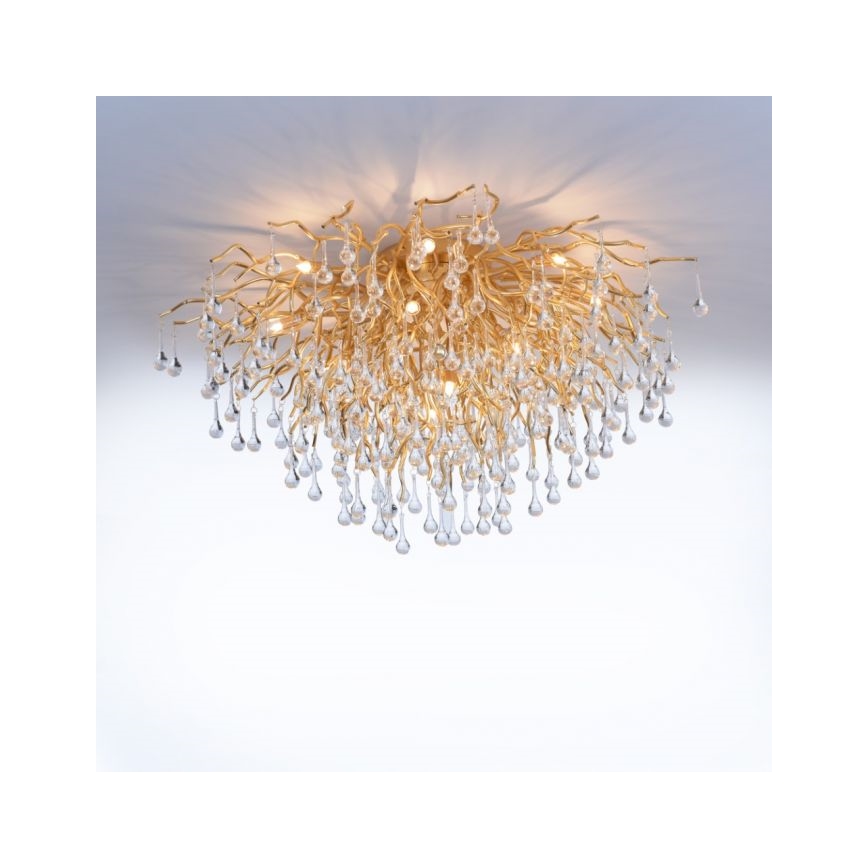 Paul Neuhaus 8092-11 - Přisazený lustr ICICLE 14xG9/40W/230V pr. 100 cm mosaz